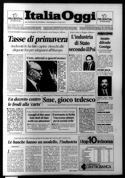 Italia oggi : quotidiano di economia finanza e politica